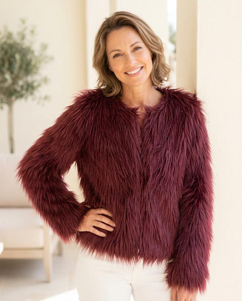 Witt Mode - Yomel | Langhaarige Kragenlose Jacke Damen