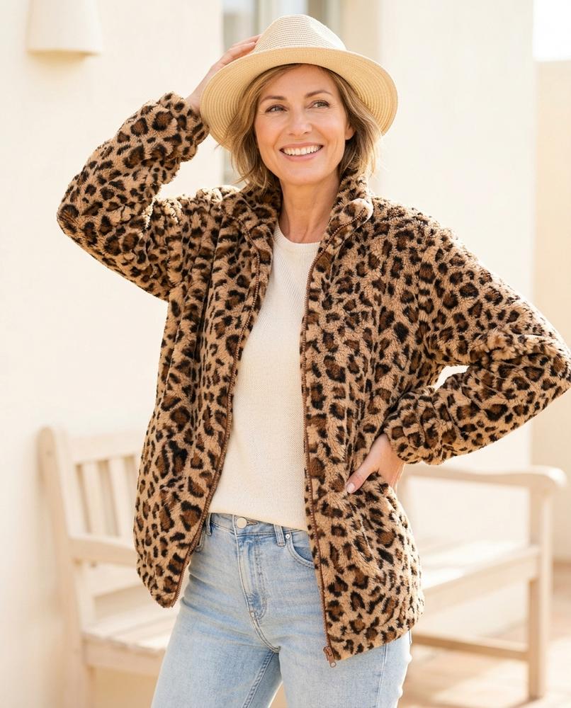 Witt Mode - Vesel | Gemusterte Plüsch Jacke Damen