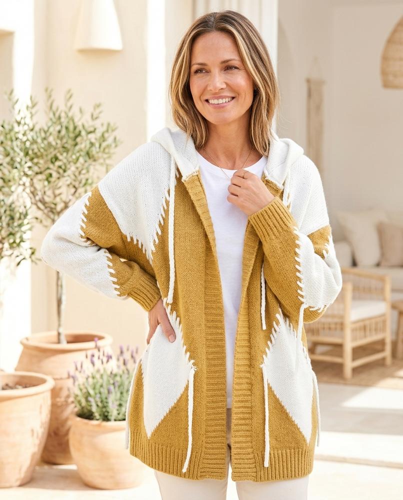 Witt Mode - Katal | Strukturiert Kontrastvernäht Cardigan Damen
