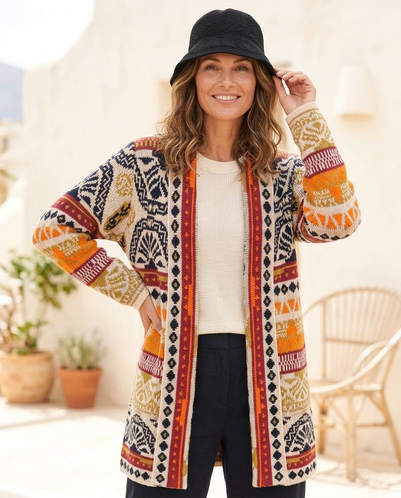 Witt Mode - Nimar | Gemusterter Langer Cardigan Damen