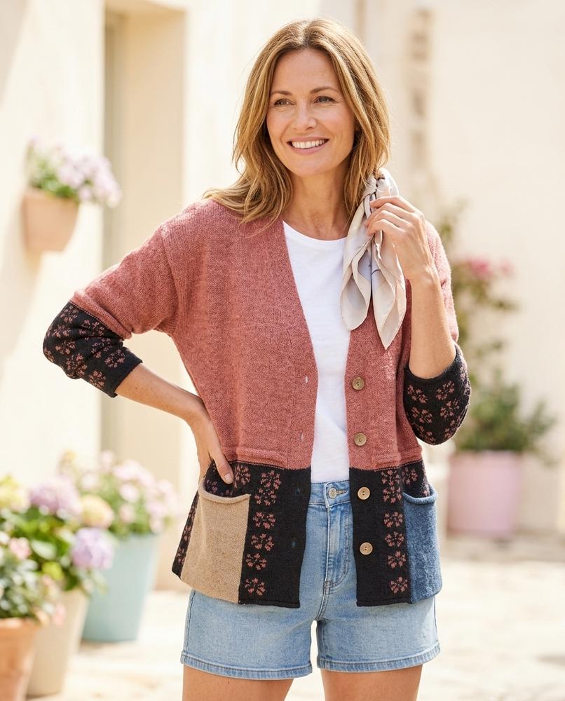 Witt Mode - Malom | Mehrfarbiger Gemusterter Cardigan Damen