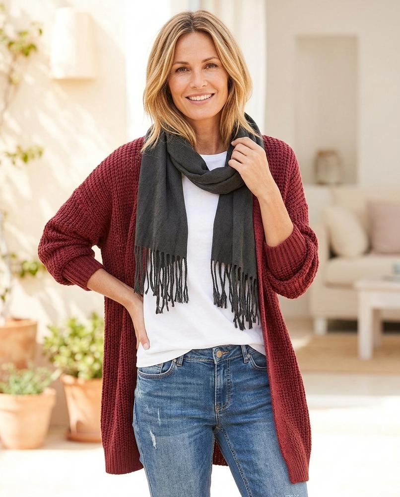 Witt Mode - Momen | Langgeschnittener Grobgestrickter Cardigan Damen