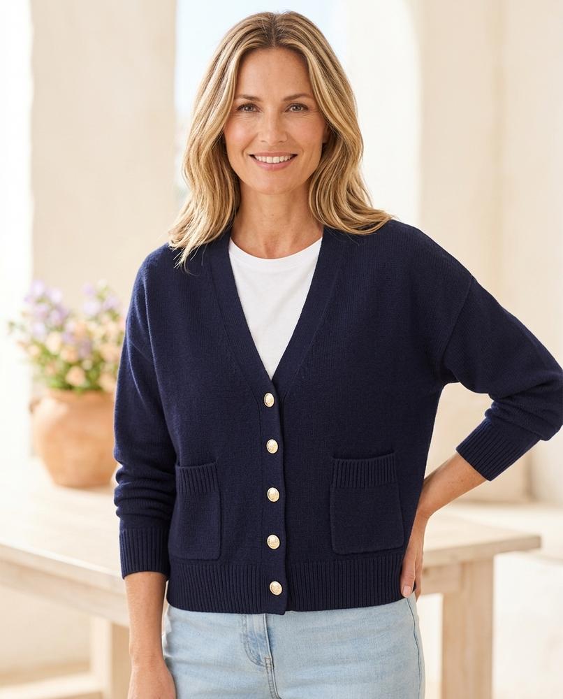 Witt Mode - Lihot | Geknöpfte Kurzgeschnittene Strickjacke Damen