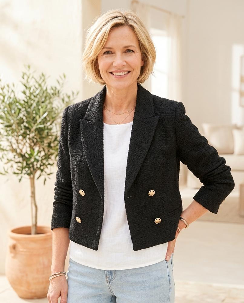 Witt Mode - Yubid | Zweireihige Texturierte Jacke Damen
