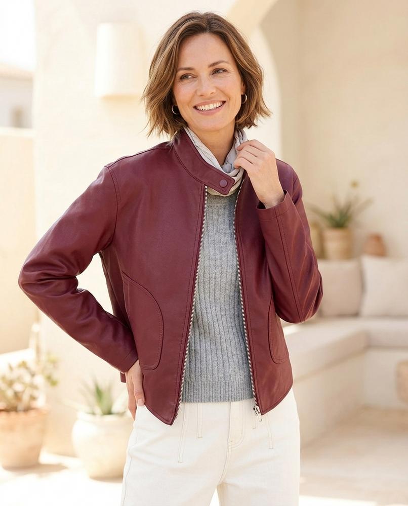 Witt Mode - Vaved | Kurze Glatte Lederjacke Damen