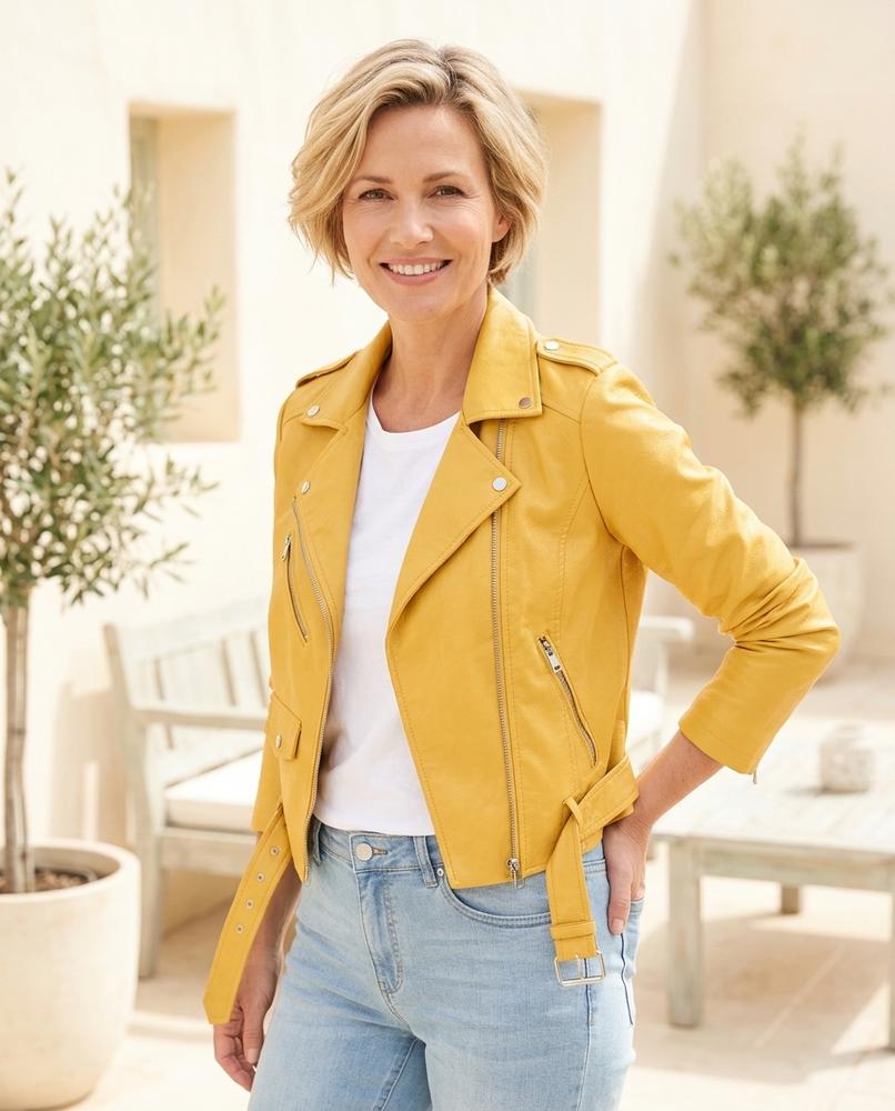 Witt Mode - Ziral | Asymmetrisch Tailliert Lederjacke Damen