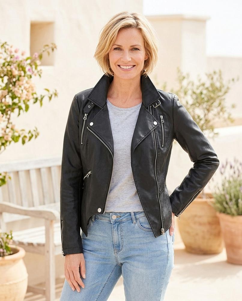 Witt Mode - Vubot | Tailliert Asymmetrisch Lederjacke Damen