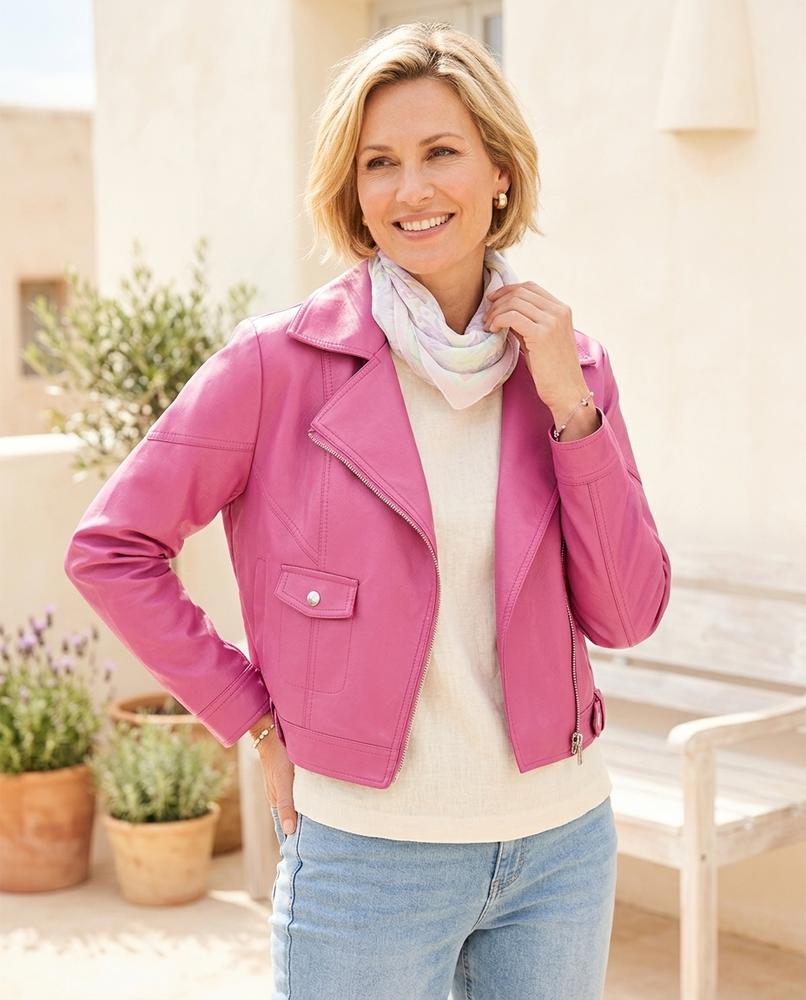 Witt Mode - Nasin | Kurzgeschnittene Asymmetrische Lederjacke Damen