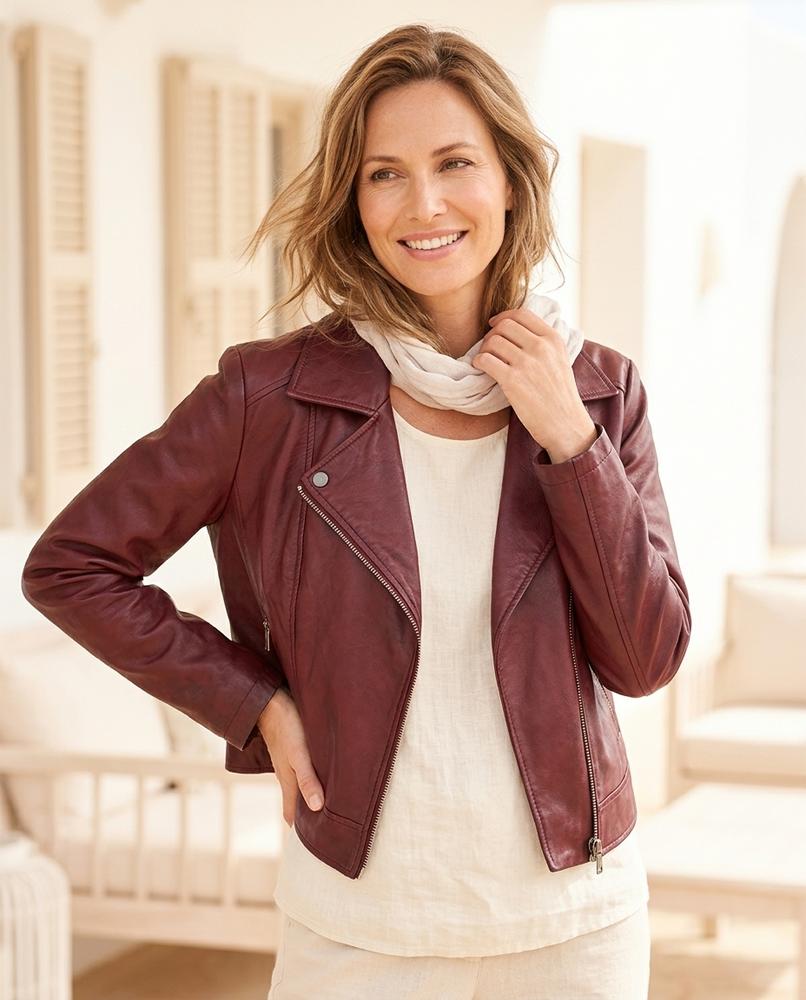 Witt Mode - Vediv | Übergroß Asymmetrisch Lederjacke Damen