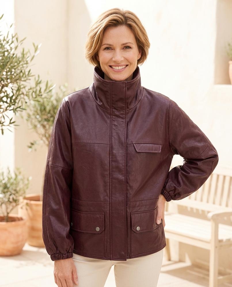 Witt Mode - Litod | Hochgeschlossen Aufgesetzt Lederjacke Damen