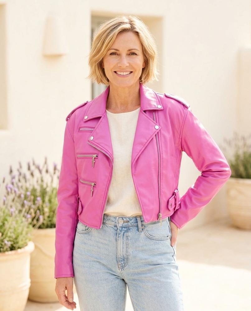 Witt Mode - Disad | Taillierte Kurzgeschnittene Lederjacke Damen
