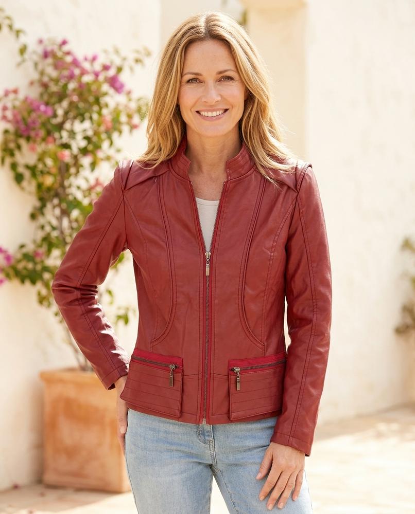Witt Mode - Eohuv | Tailliert Gerafft Lederjacke Damen