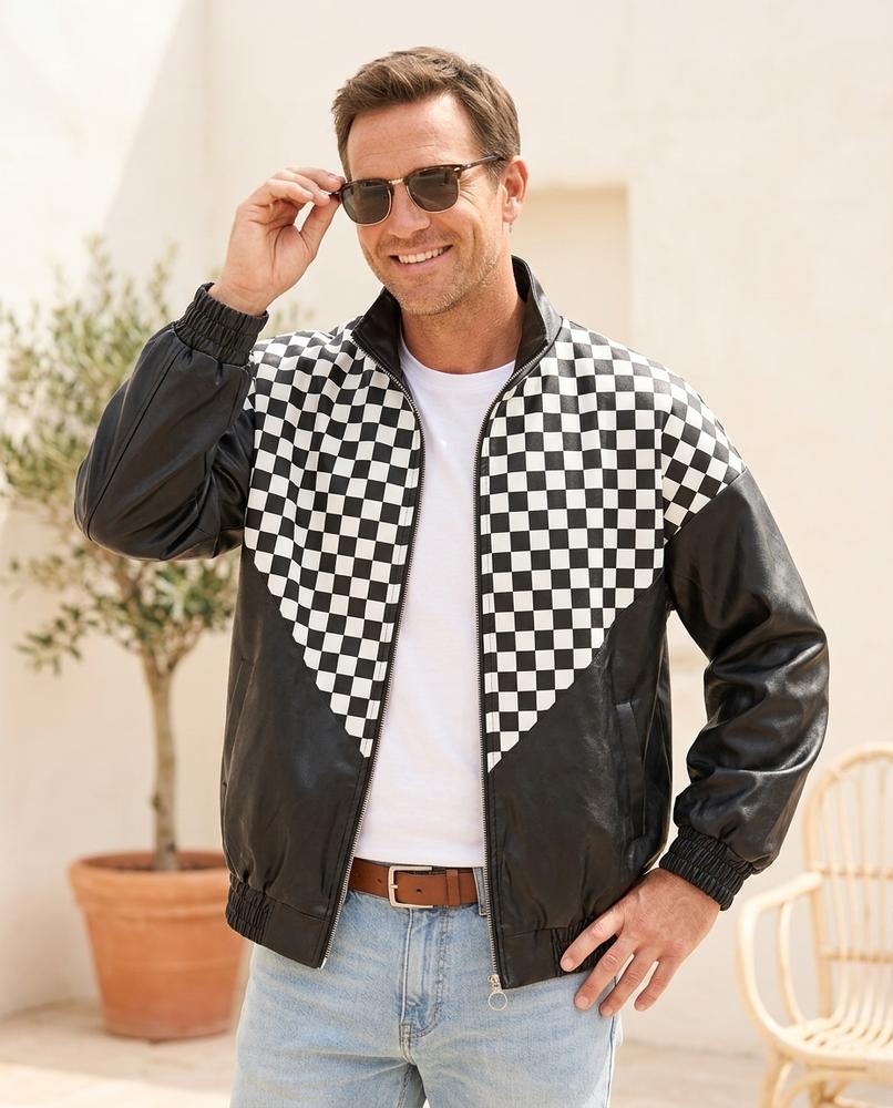 Witt Mode - Vizin | Kariert Zweifarbig Lederjacke Unisex