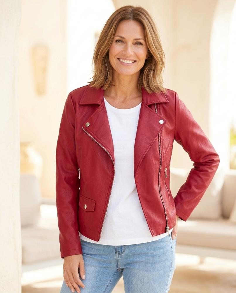 Witt Mode - Lupot | Asymmetrische Taillierte Lederjacke Damen