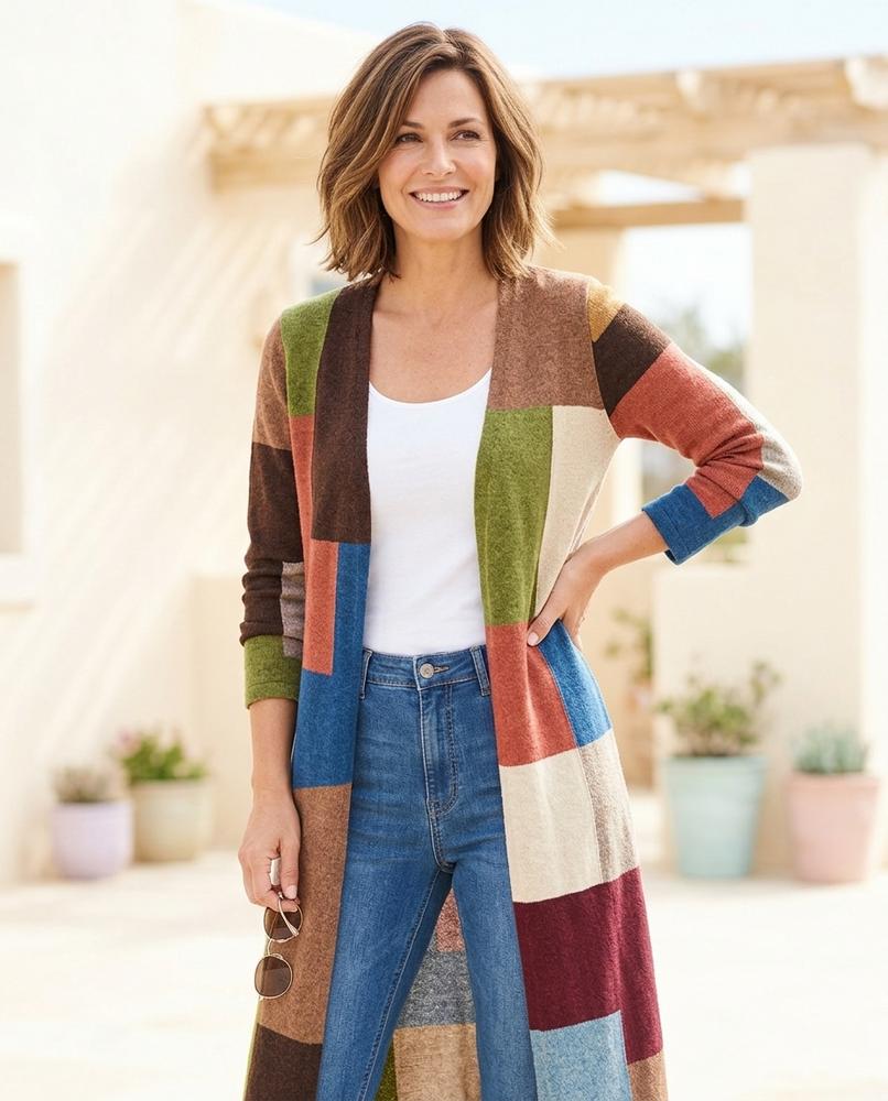 Witt Mode - Arvin | Geblockt Lang Cardigan Damen