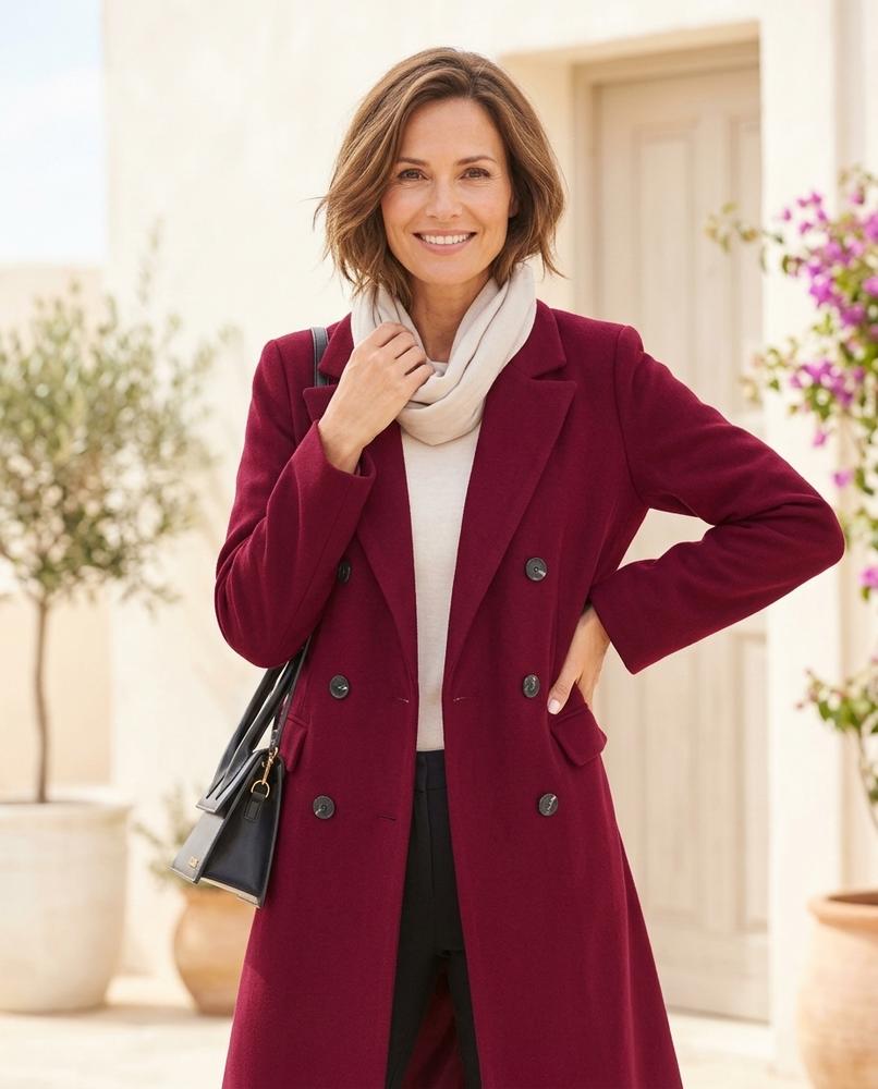 Witt Mode - Lonor | Zweireihiger Langer Mantel Damen