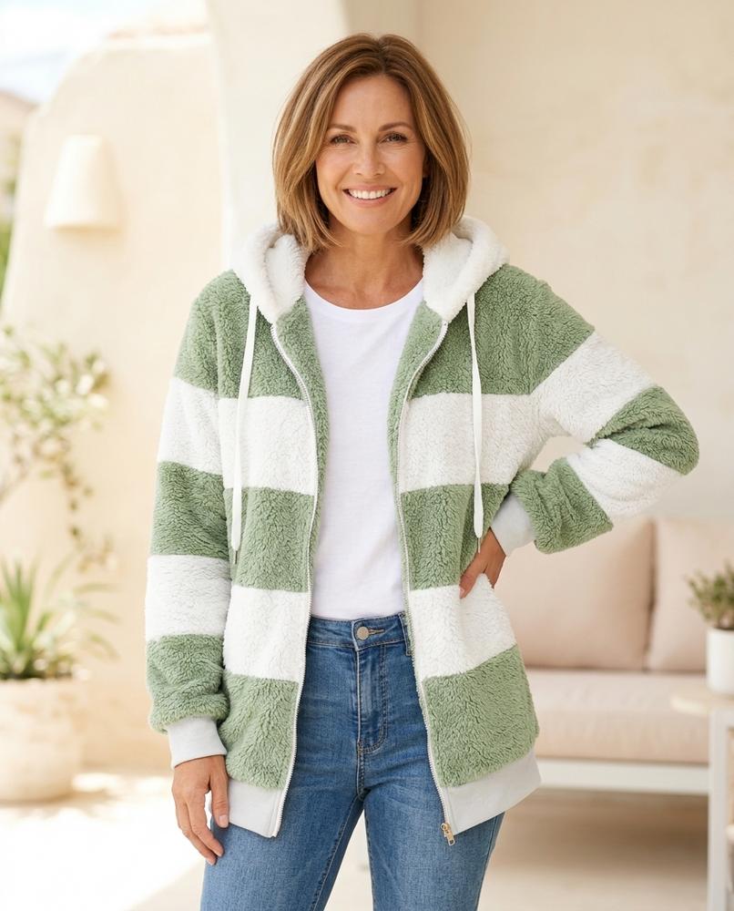 Witt Mode - Calen | Gestreift Plüschig Jacke Damen