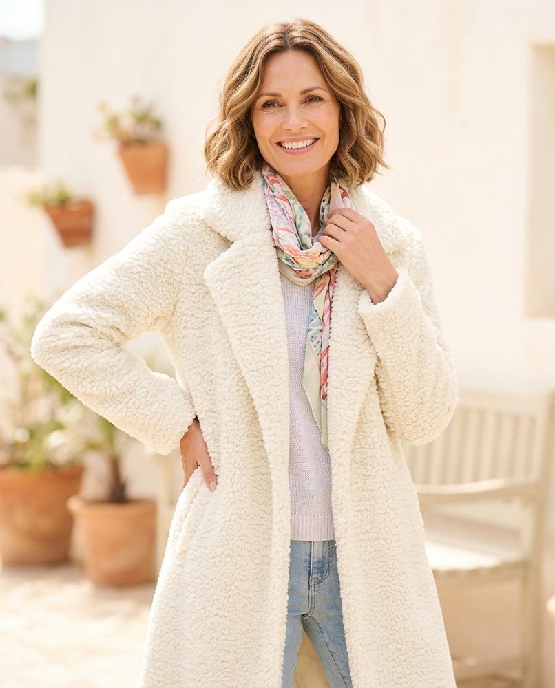 Witt Mode - Miser | Strukturierter Fleece Mantel Damen