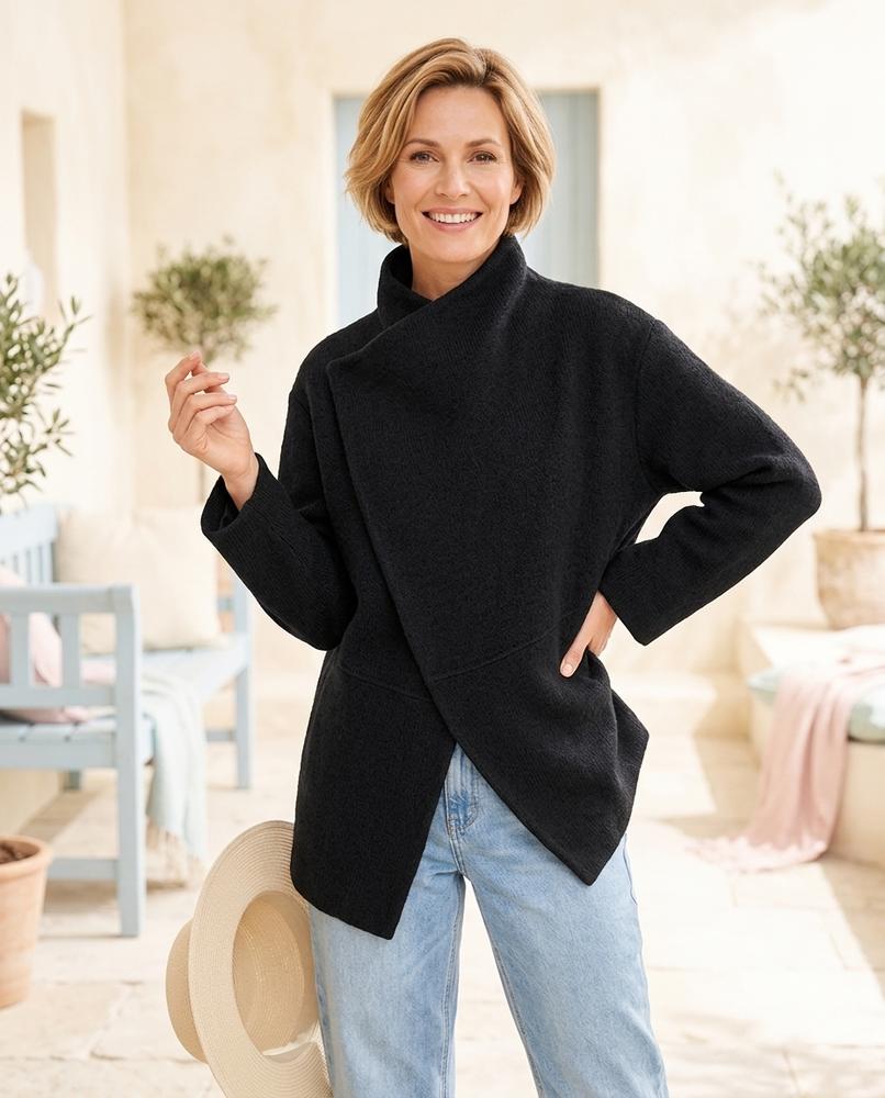 Witt Mode - Lomor | Asymmetrisch Strukturiert Mantel Damen