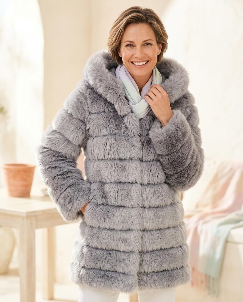 Witt Mode - Vezan | Plüschiger Gefütterter Mantel Damen