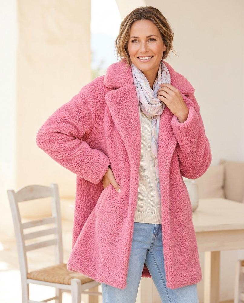 Witt Mode - Losen | Lockerer Plüschiger Mantel Damen