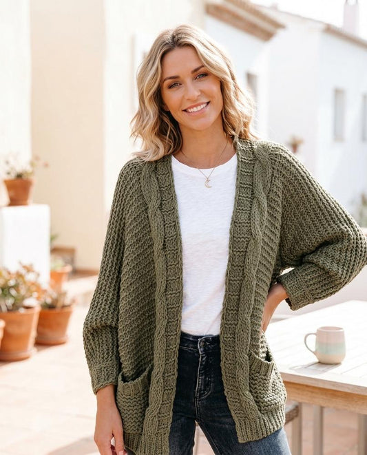 Witt Mode - Lesan | Grobgestrickt Offen Cardigan Damen