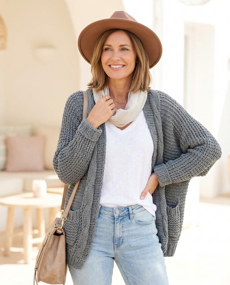 Witt Mode - Lesan | Grobgestrickt Offen Cardigan Damen