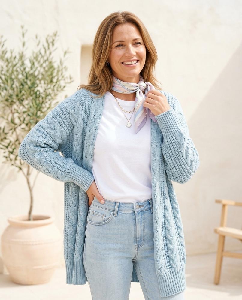 Witt Mode - Raren | Langer Zopfmuster Cardigan Damen