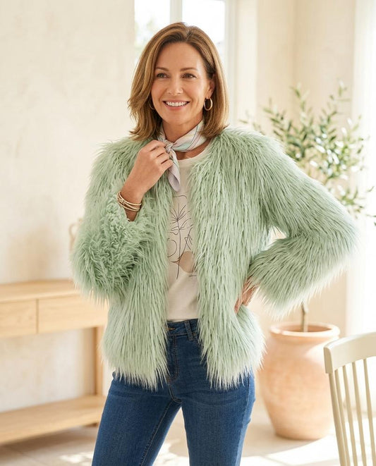 Witt Mode - Mivin | Zottelige Kragenlose Jacke Damen