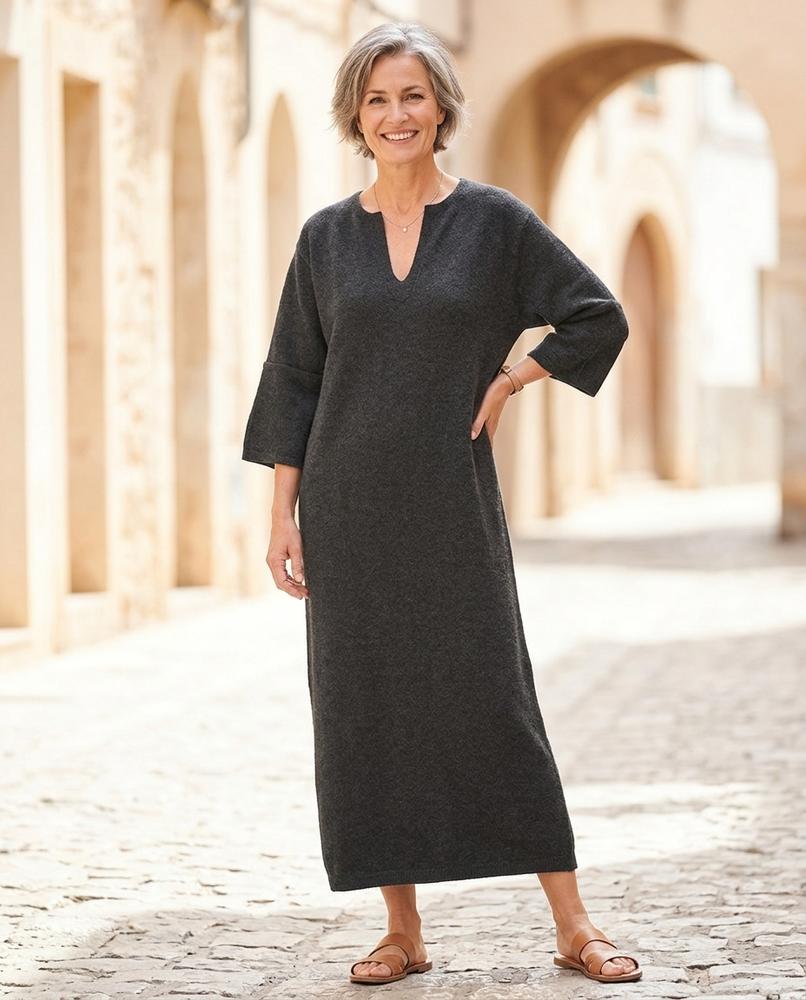 Witt Mode - Rohal | Filzartig Dreiviertellang Kleid Damen