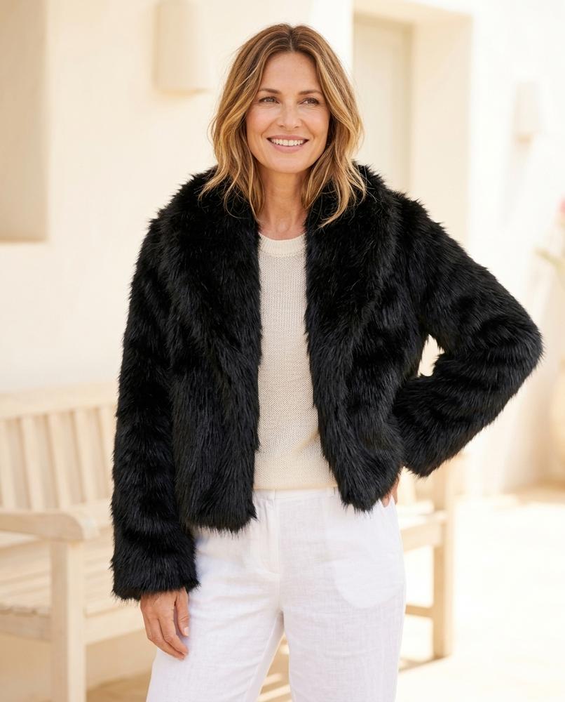 Witt Mode - Misel | Langhaarige Verschlusslose Jacke Damen