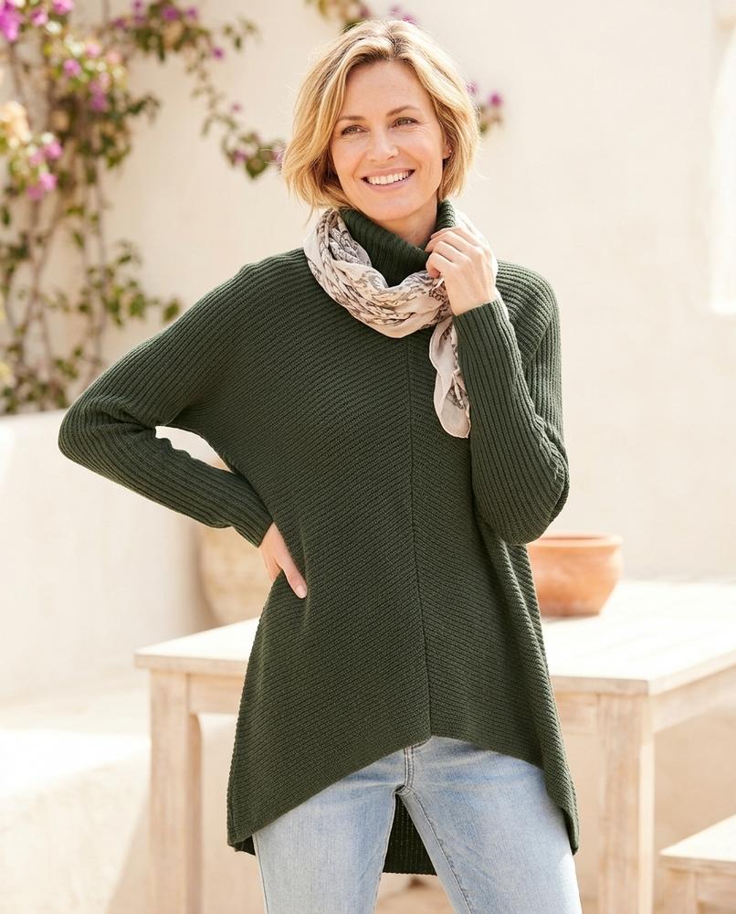 Witt Mode - Elrel | Strukturiert Asymmetrisch Rollkragenpullover Damen