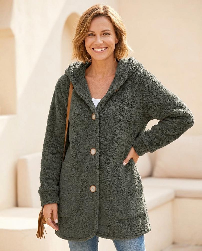 Witt Mode - Noven | Geknöpfte plüschige Jacke Damen