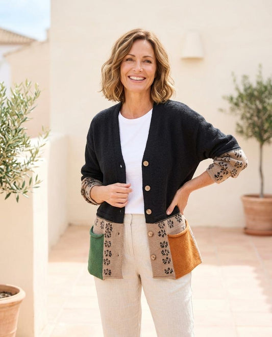 Witt Mode - Malom | Mehrfarbiger Gemusterter Cardigan Damen