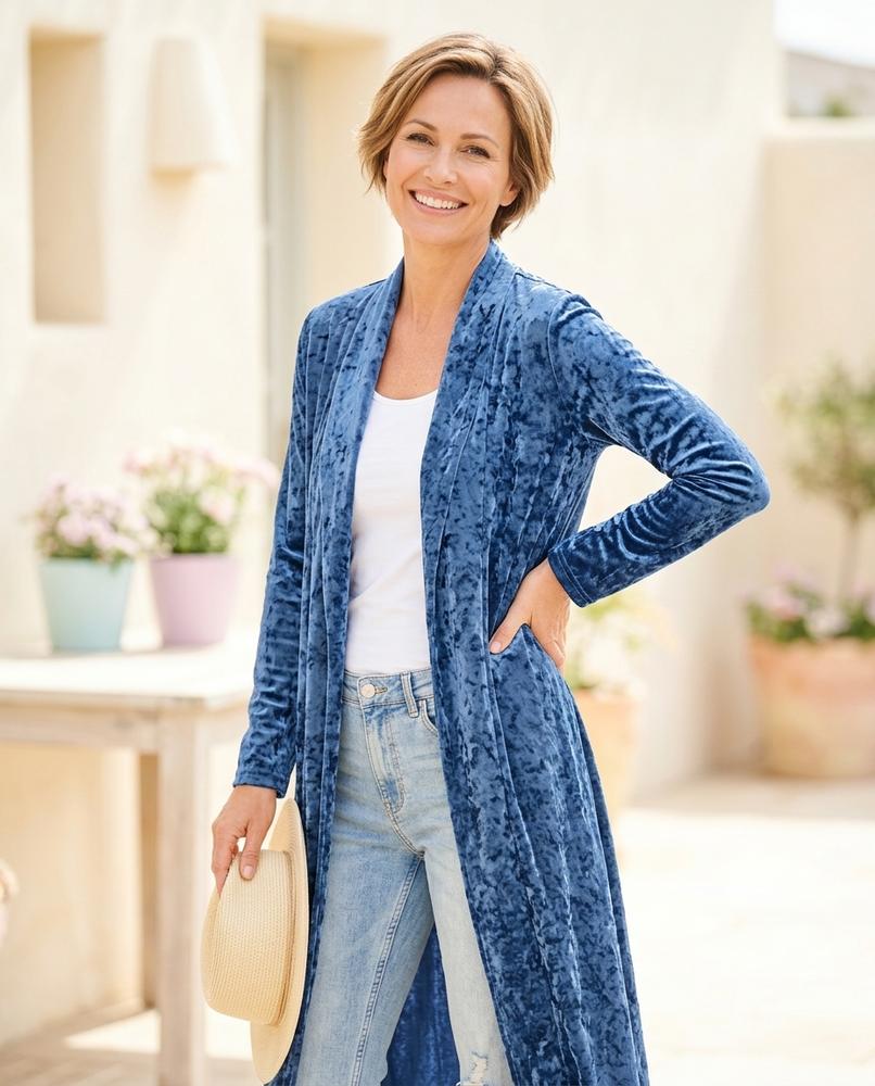 Witt Mode - Colar | Samtiger Langer Cardigan Damen