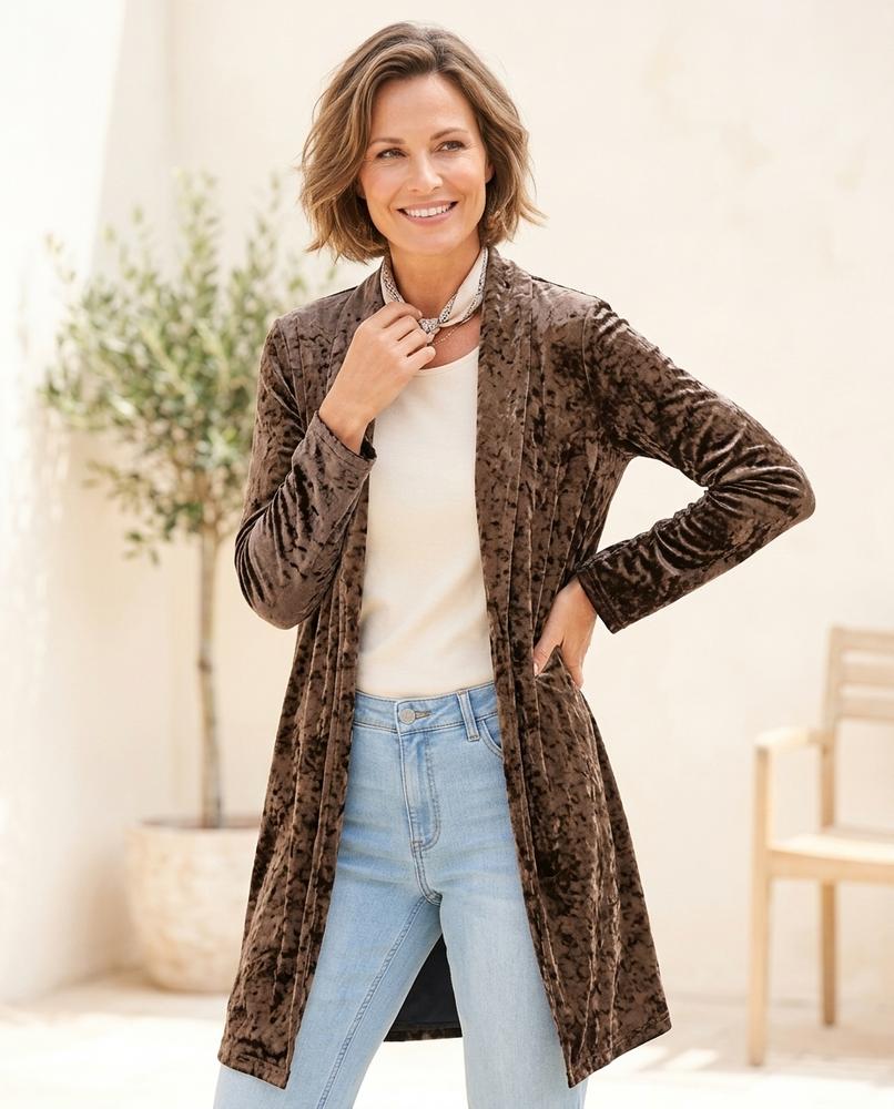 Witt Mode - Colar | Samtiger Langer Cardigan Damen