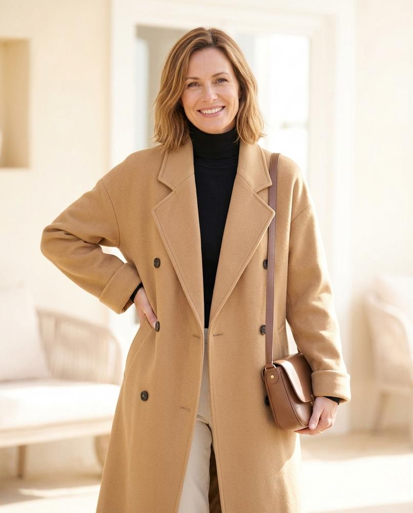 Witt Mode - Elmel | Langer Knopfloser Mantel Damen