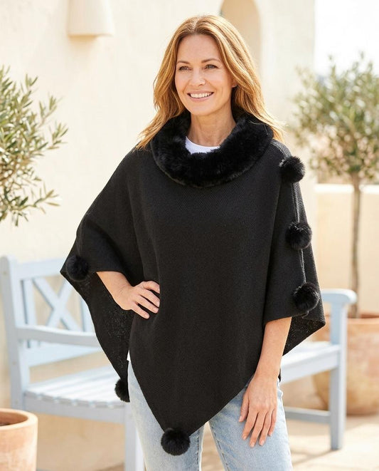 Witt Mode - Danav | Asymmetrischer Pelzbesetzter Mantel Damen
