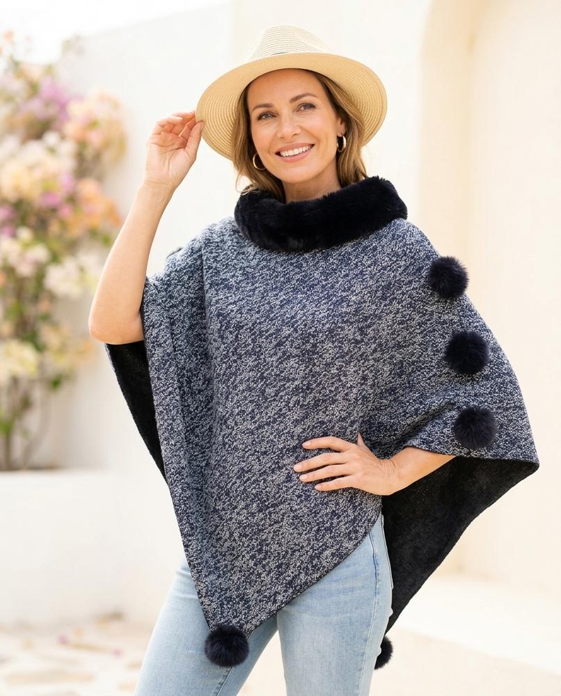 Witt Mode - Danav | Asymmetrischer Pelzbesetzter Mantel Damen