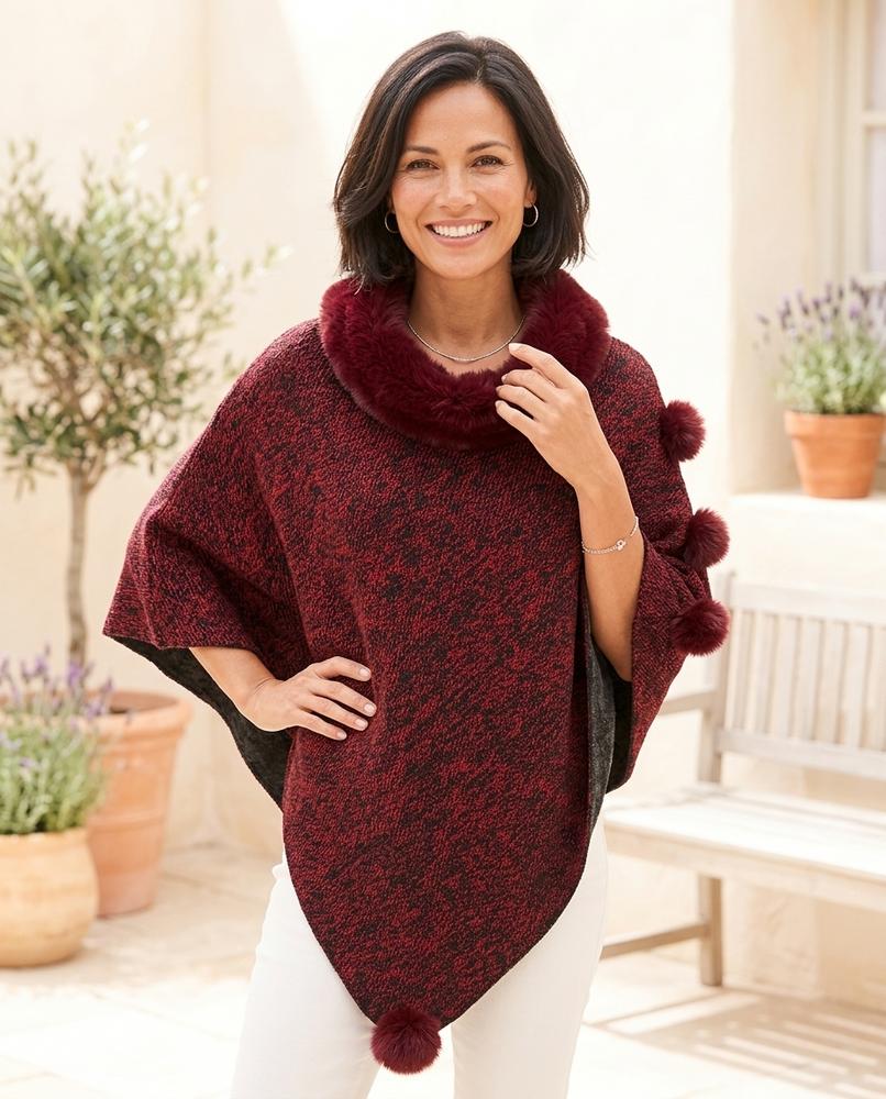 Witt Mode - Danav | Asymmetrischer Pelzbesetzter Mantel Damen