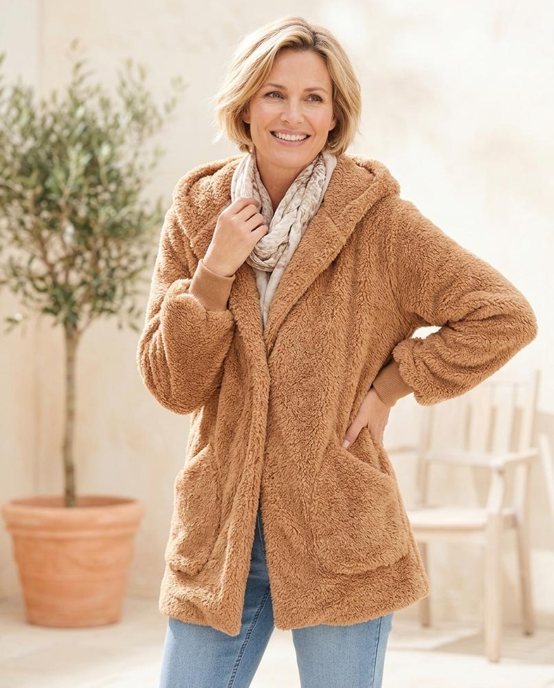 Witt Mode - Elsen | Verschlusslose Plüschige Jacke Damen