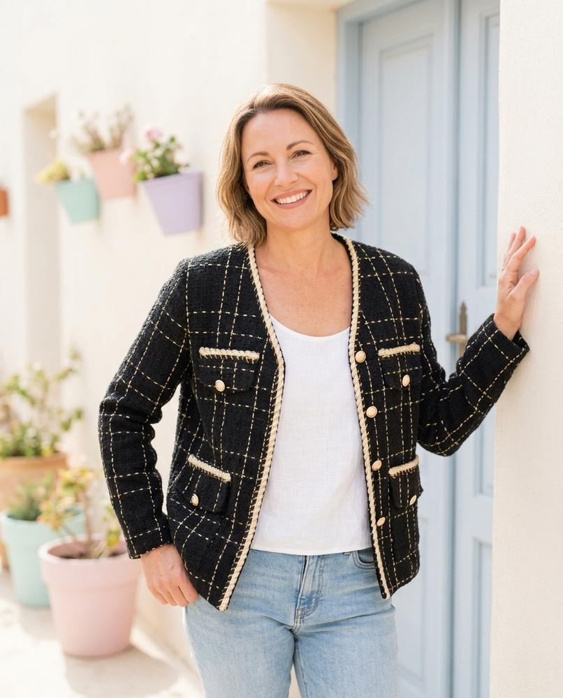 Witt Mode - Nemon | Kariert Paspeliert Jacke Damen