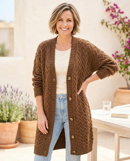 Witt Mode - Rosan | Strukturiert Geknöpft Strickjacke Damen