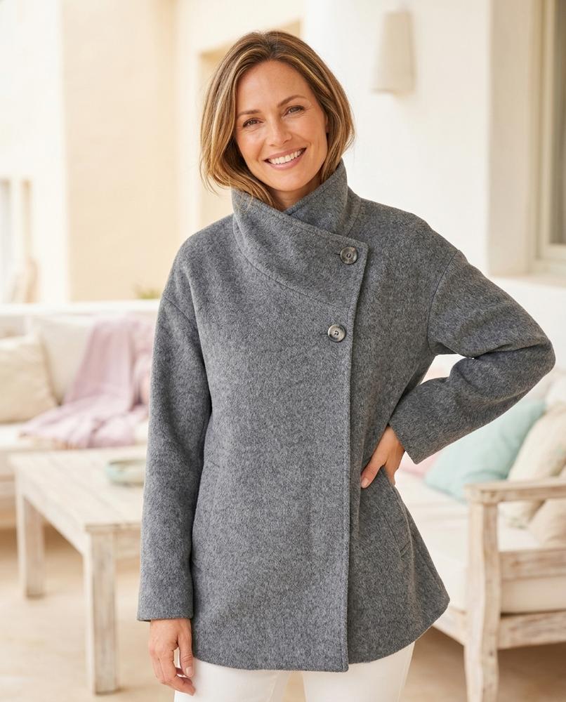 Witt Mode - Kesol | Ausgestellter Asymmetrischer Mantel Damen