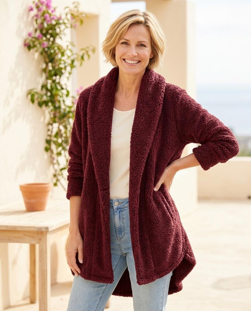 Witt Mode - Mamar | Asymmetrischer Plüschiger Cardigan Damen