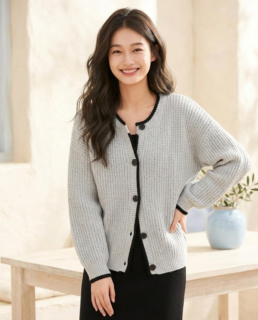 Witt Mode - Vivar | Strukturiert Kontrastfarben Cardigan Damen