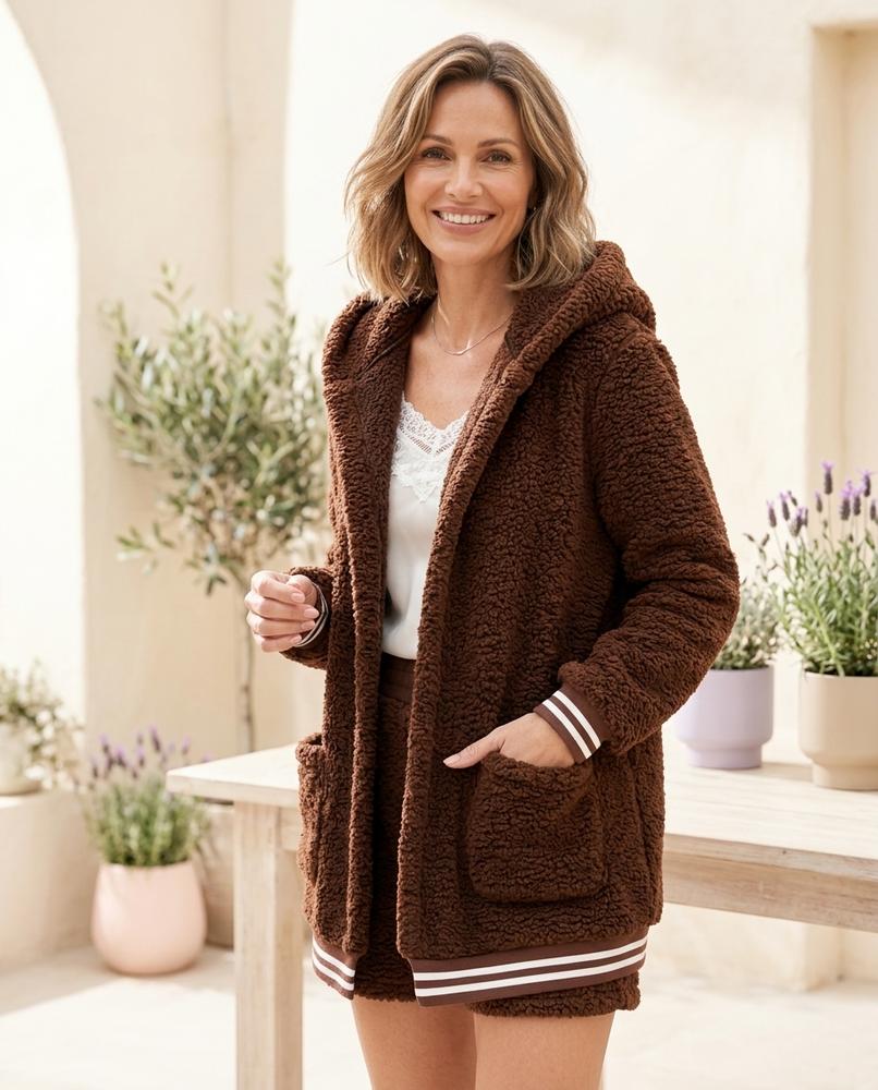 Witt Mode - Nenor | Plüschig Verschlusslos Jacke Damen