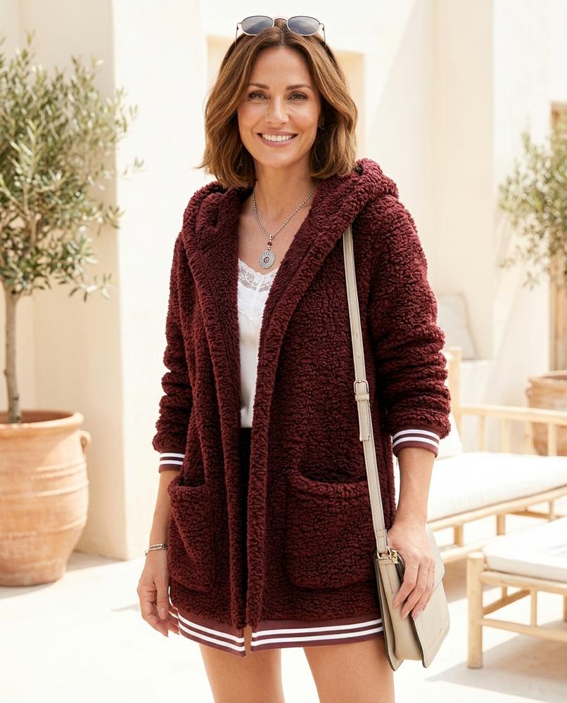 Witt Mode - Nenor | Plüschig Verschlusslos Jacke Damen