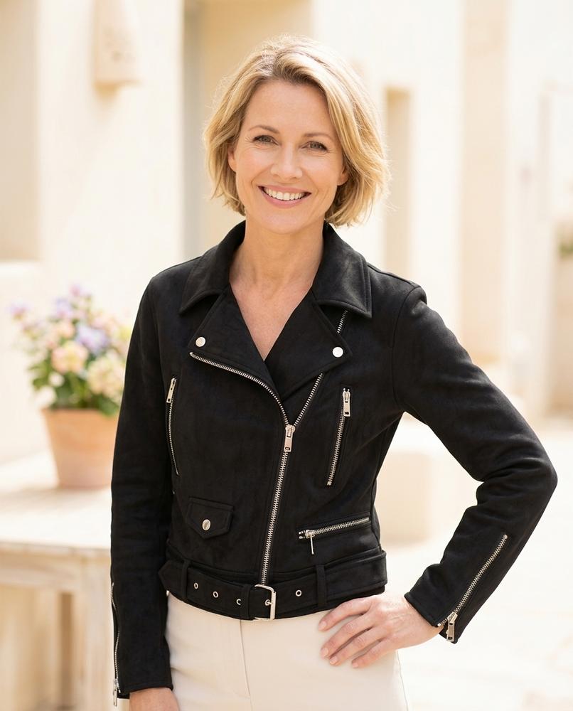 Witt Mode - Tasil | Asymmetrisch Veloursartig Jacke Damen