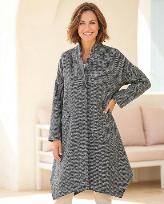 Witt Mode - Lezer | Asymmetrisch Strukturiert Mantel Damen